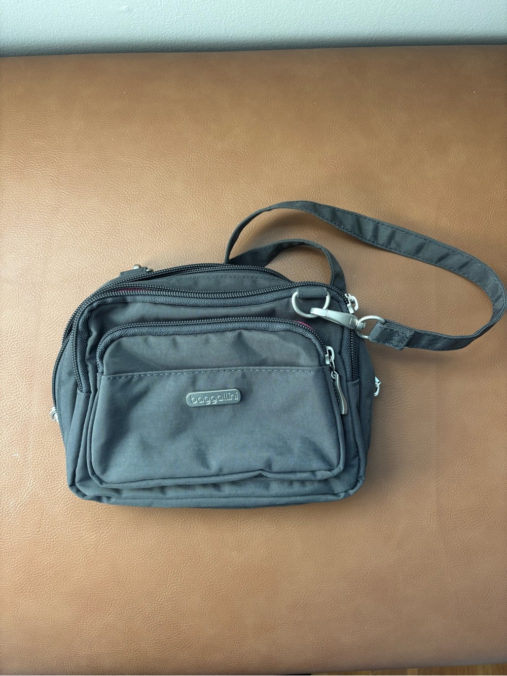 Baggallini Charcoal Gray Messenger Crossbody Bag